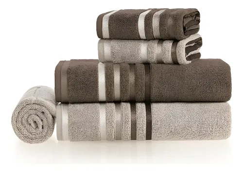 Jogo De Banho 5 Lumina Lunar/gris Karsten Cor U  Lisa Cinza Liso