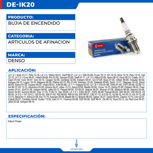 Juego De 4 Bujías Audi A4 L4 1.8 2013 Iridium Power