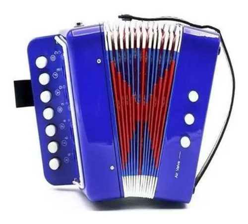 Sanfona Azul Infantil 3 Baixos Mini Acordeon Gaita Estilo