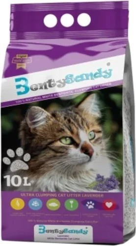 Arena Para Gatos Bentysandy Aglomerante 100% 10lt Lavanda