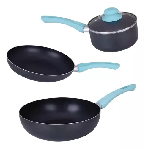 Set Ollas Aluminio Ceramica Bateria Sarten Wok Sense X9 Pz