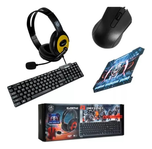 Kit Profesional Gamer Teclado Mouse Auricular Y Mousepad Ch