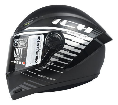 Casco Integral Ich 501 Crizen Negro Mate Silver Visor Smoke