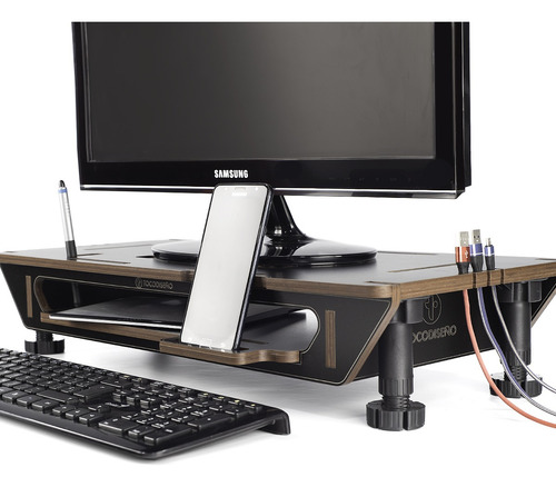 Eleva Monitor Regulable Pc-notebook Con Porta Celu-estante