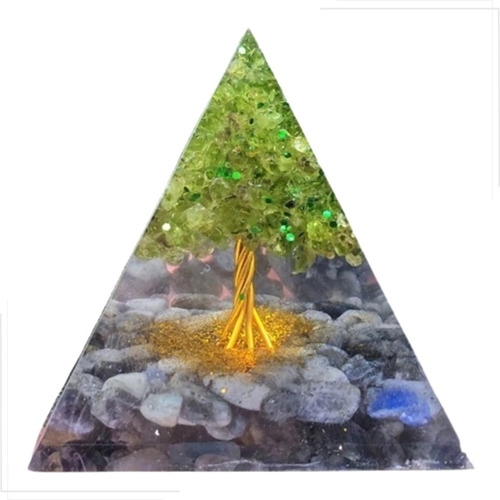 Cristal Orgonite Pirâmide Arvore Da Vida Prosperidade