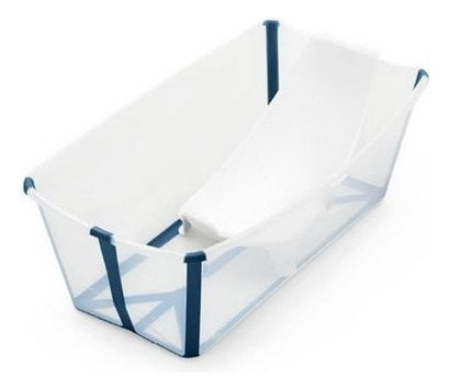 Bañito Plegable Flexibath Azul Con Cuchara Stokke- Mvd Kids