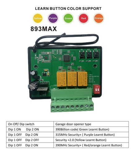 Receptor Abm Reemplazo Liftmaster 315mhz Merik Chamberlain