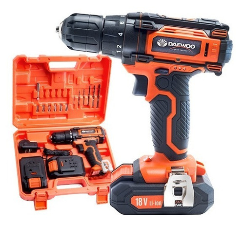 Taladro Atornillador Daewoo Inalambrico 18v 2 Baterías Litio