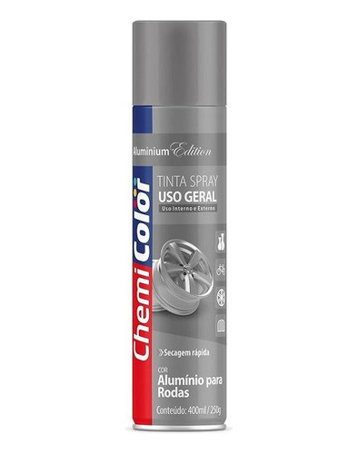 Tinta Spray Uso Geral Alumínio Para Rodas 400ml - Chemicolor