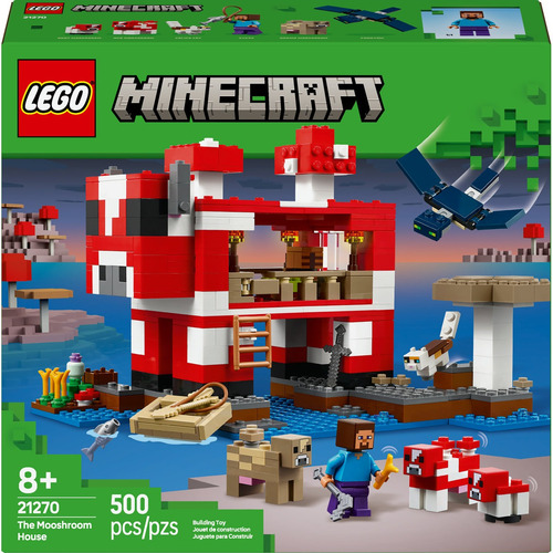 Lego® Minecraft® La Casa-champiñaca 21270; Juguete Infantil 500 La Casa Champiñon