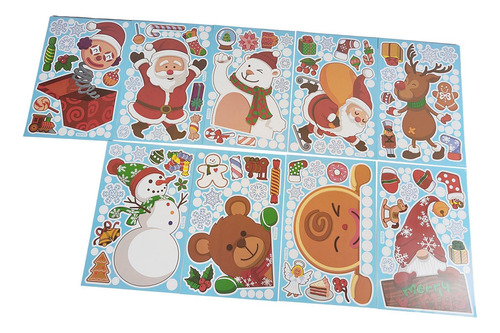 9 Hojas De Pegatinas De Ventana De Navidad Calcomanías