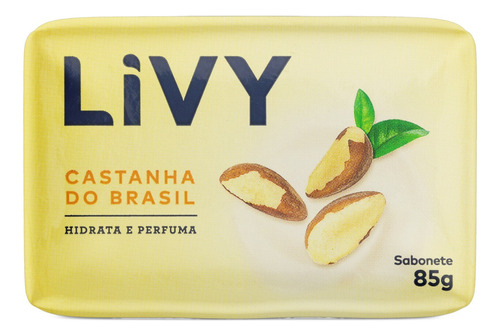 Sabão em barra Livy Castanha-do-Brasil de 85 g