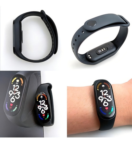 Reloj inteligente Smartband M7 para iOS y Android, negro, diseño de correa: suave