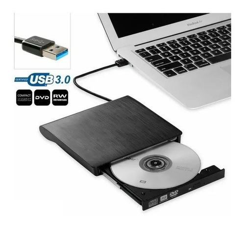 Imagen 4 de 4 de Lector Unidad Dvd Cd Rw Externo Usb3.0 Para Laptop/pc(dvdrw)