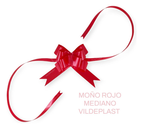 50 Moños Rojos Lisos Medianos Automáticos Regalos Cumpleaños