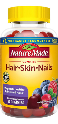 Suplemento De Cabello, Piel Y Uñas Nature Made 90 Gomitas