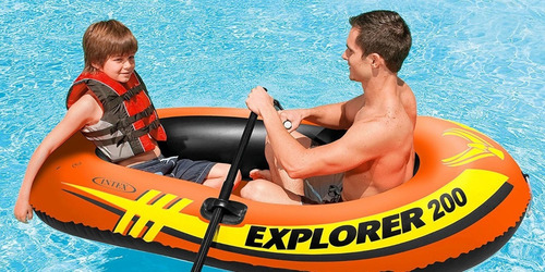 Imagen 7 de 7 de Balsa, Inflable, Canoa, Lancha, 2 Remos, Explorer 200, Intex