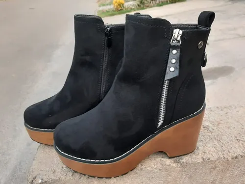 Botines Bota Mujer Taco Plataforma O Terrapl n Cierre 451 Cuotas
