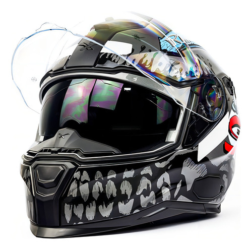 Casco Nexx Sx100 Bigshot gris con visera solar y casco Pinlock, talla 60/L