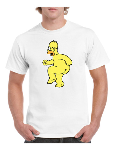 Polera Hombre Estampada Homero Desnudo