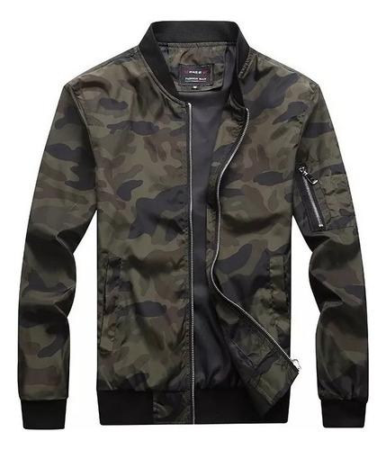 Camuflaje Chamarra Para Hombre Casual Slim Fit