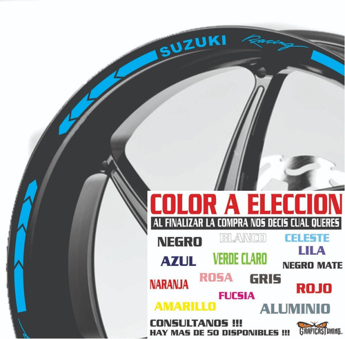 Imagen 6 de 10 de Calcos Suzuki Llantas + Regalo - 00161 Graficastuning