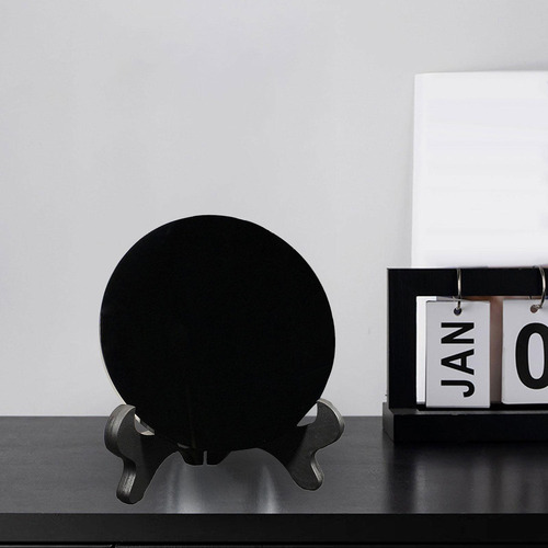 Nuevo Espejo Feng Shui Disco De Piedra Obsidiana For Mesa