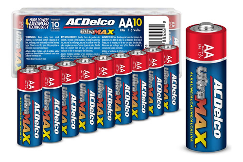 Baterias Aa Acdelco Ultramax De 10 Cargos, Bateria Alcalina