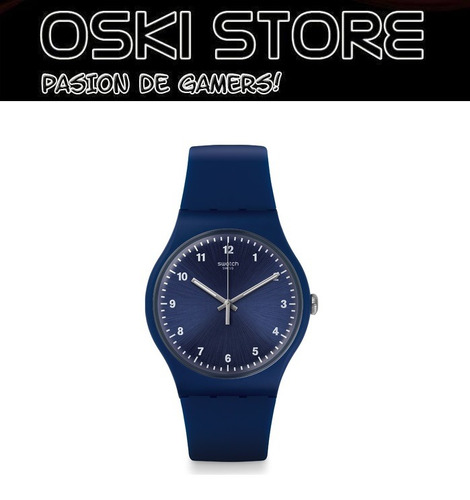 Reloj Swatch Mono Blue Suon116 Nuevo En Caja Azul Unisex