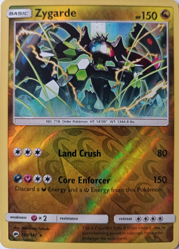 Pokémon Tcg Zygarde 100/147 Rervese