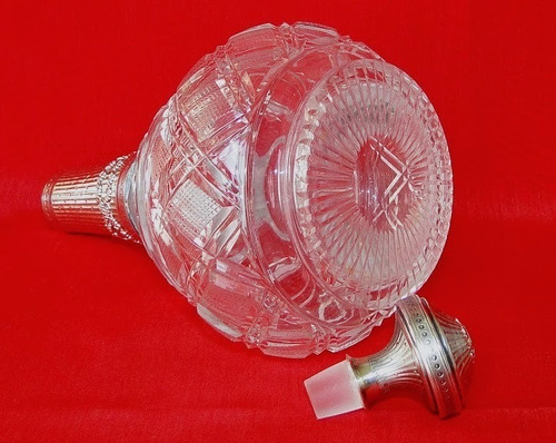 Perfumero Cristal Tallado Y Plata Francesa Sellada C1920 (Usado)