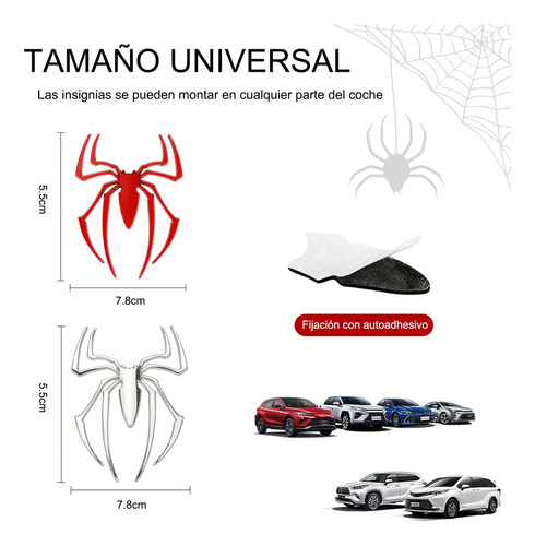 DOUAD 2 calcomanías metálicas 3d araña reflejante adhesivo resistente al agua y calor