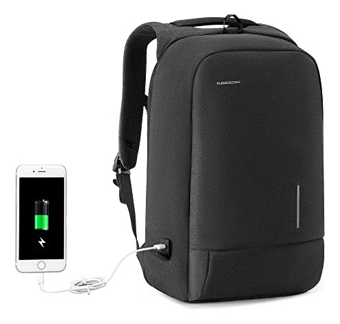 Mochila Laptop Kingsons, Delgada Y Resistente Al Agua, Usb,