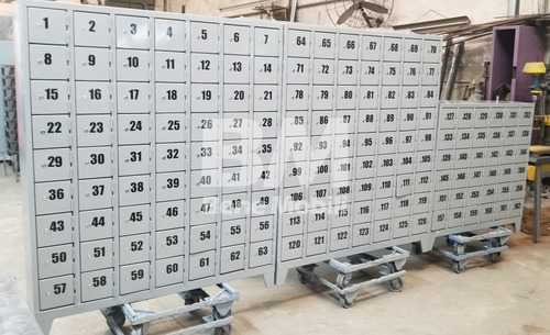 Lockers Metalicos Mini Guarda Celulares 63 Puertas P/candado Gris