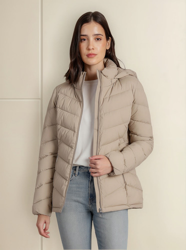 Parka Packable Beige Mujer Fen Calvin Klein