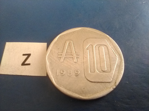 Moneda 10 Australes 1989 Argentina Usada Casa Del Acuerdo