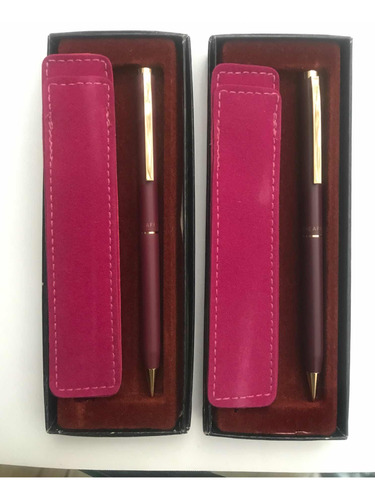 Par Lapiceros Fashion Burgundy  Sheaffer Y Portaplumas Rosa