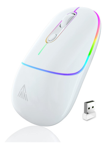 Solakaka Silent - Mouse Inalambrico De 2.4 Ghz, Color Blanco