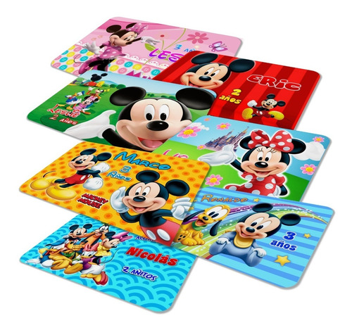 10 Manteles Individuales Personalizados Mickey & Minnie 