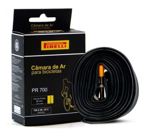 Câmara Pirelli 700x28 / 45 C Válvula Presta 48 Mm