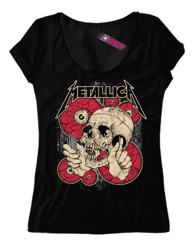 Remera Mujer Metallica Calavera Skull T845 Dtg Premium