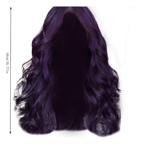 Mz Peruca Para Mulheres, Cabelo Comprido, Roxo, Cacheado,