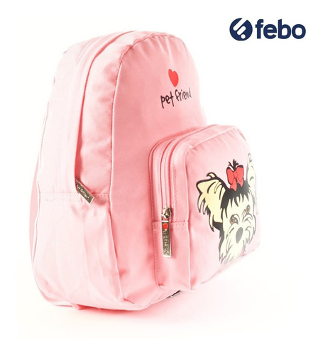 Imagen 2 de 4 de Mochila Estampada Pet Friends Cara Perro Niños Colores Febo