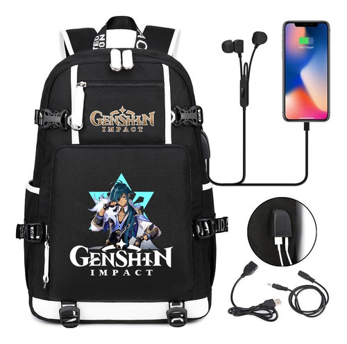 Mochila Game Genshin Impact Venti Para Estudiantes, Escuela