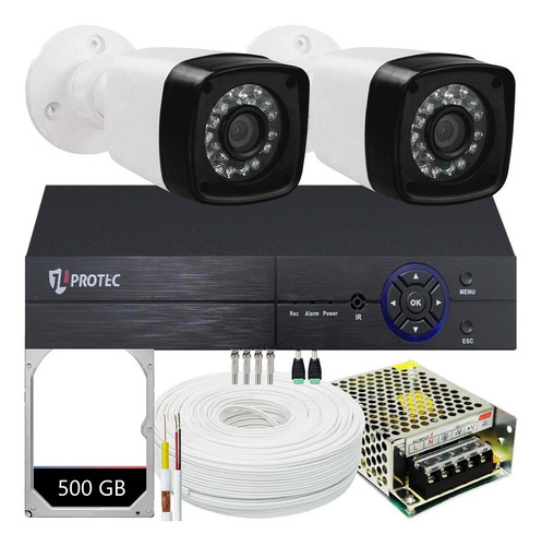 Kit 2 Câmeras Segurança Digitais Dvr 4ch Hd 500gb Acesso App