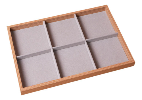 Bandeja Organizadora De Joyas, 6 Rejillas Marrón Claro