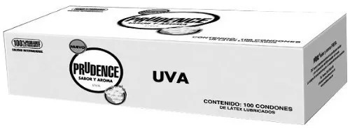 Caja 100 Piezas Condones Prudence Sabor Y Aroma A Uva