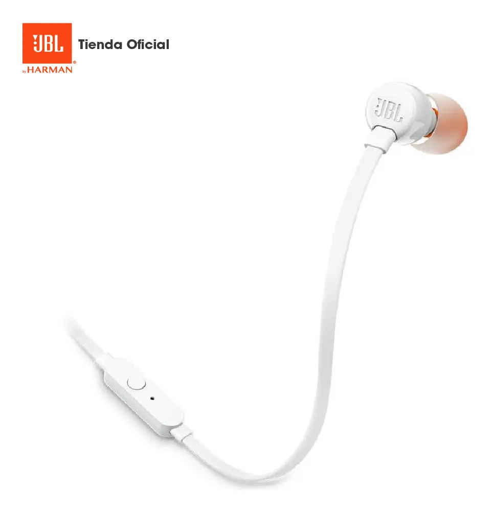 Audífonos in-ear JBL Tune 110 JBLT110WHT, color blanco.