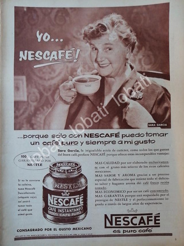 Cartel Retro Sarita Garcia Y Cafe Nescafe 1957 /cf60 / /raro