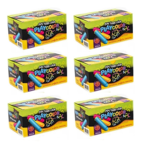 Tizas Escolares De Colores Playcolor X144 Unidades X 6 Cajas